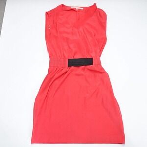 Rachel Roy Dress Womens 4 Pink Exposed Elastic Waist V-Neck Sleeveless Pullover